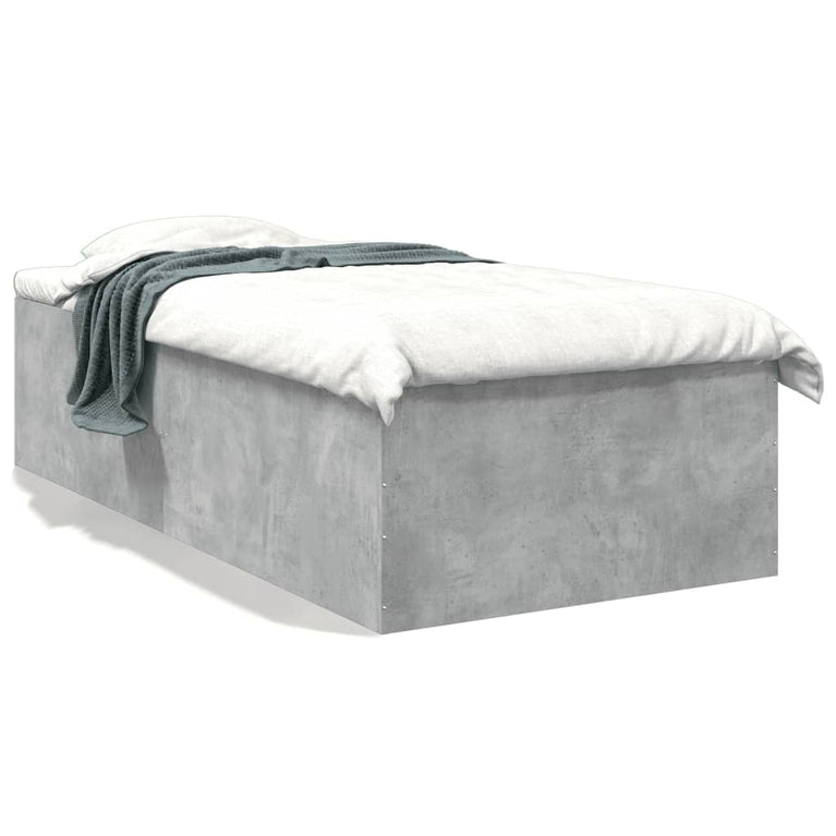 Bedframe bewerkt hout betongrijs 90x190 cm