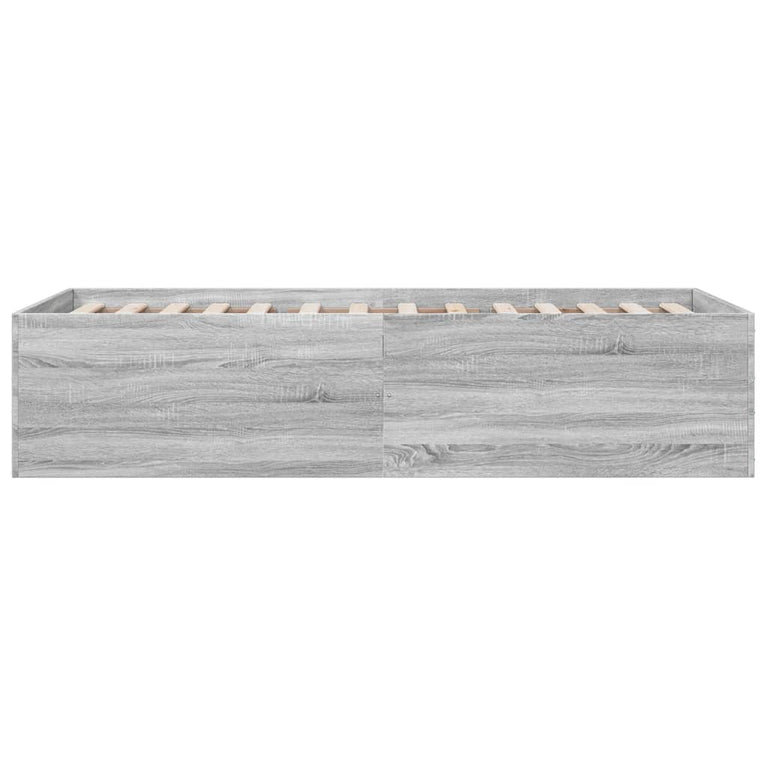 Bedframe bewerkt hout grijs sonoma eikenkleurig 90x190 cm