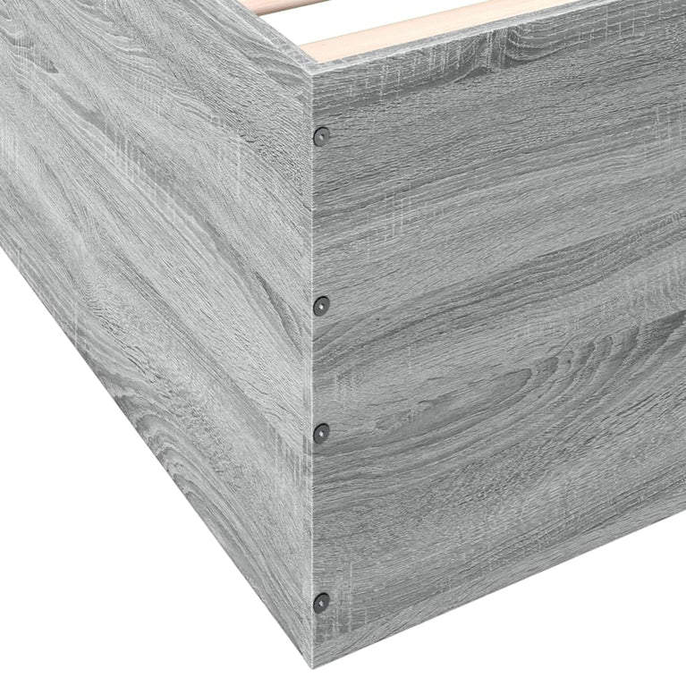 Bedframe bewerkt hout grijs sonoma eikenkleurig 90x190 cm