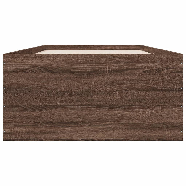 Bedframe bewerkt hout bruin eikenkleur 90x190 cm