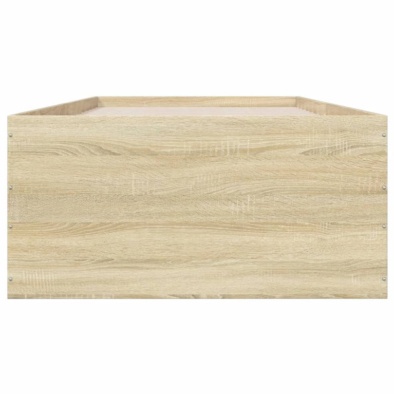 Bedframe bewerkt hout sonoma eikenkleurig 75x190 cm