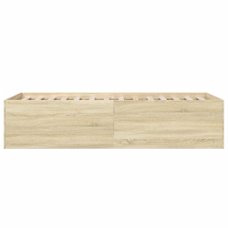 Bedframe bewerkt hout sonoma eikenkleurig 75x190 cm