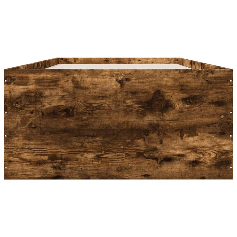 Bedframe bewerkt hout gerookt eikenkleurig 75x190 cm