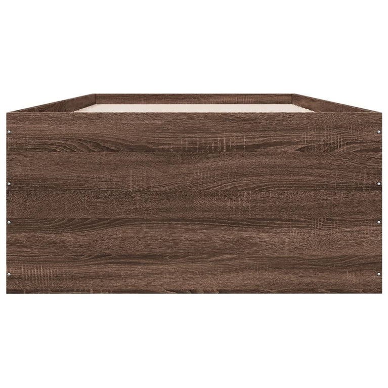 Bedframe bewerkt hout bruin eikenkleur 75x190 cm