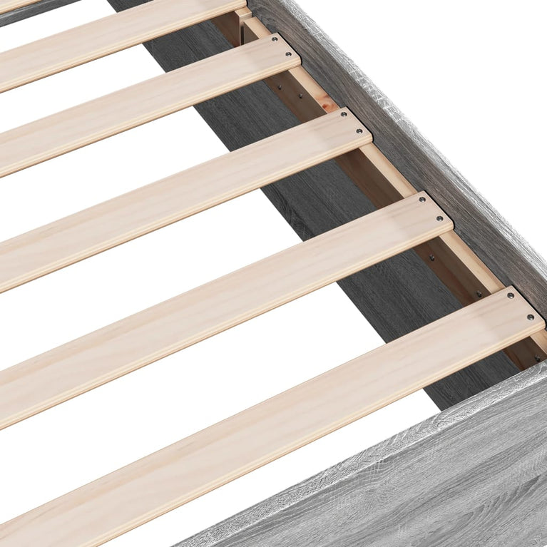 Bedframe bewerkt hout grijs sonoma eikenkleurig 200x200 cm