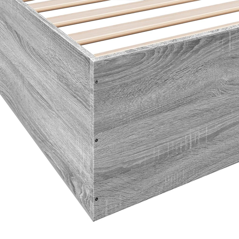 Bedframe bewerkt hout grijs sonoma eikenkleurig 200x200 cm