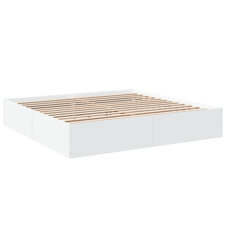 Bedframe bewerkt hout wit 180x200 cm