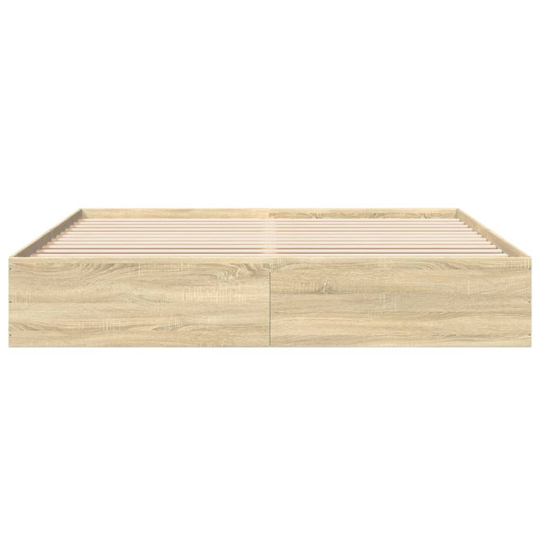 Bedframe bewerkt hout sonoma eikenkleurig 180x200 cm