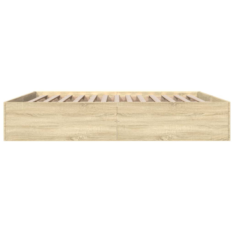 Bedframe bewerkt hout sonoma eikenkleurig 180x200 cm