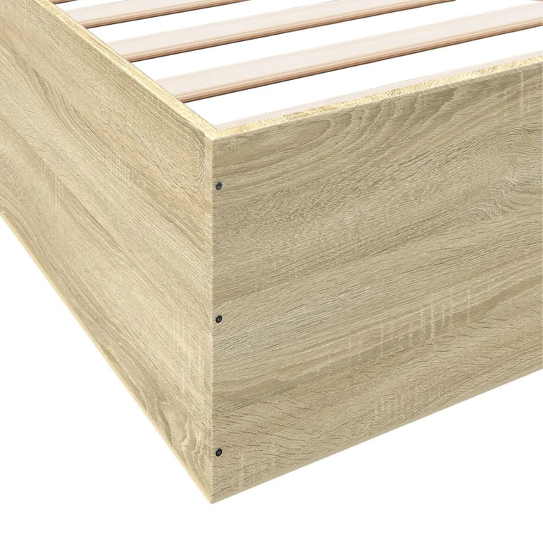 Bedframe bewerkt hout sonoma eikenkleurig 180x200 cm