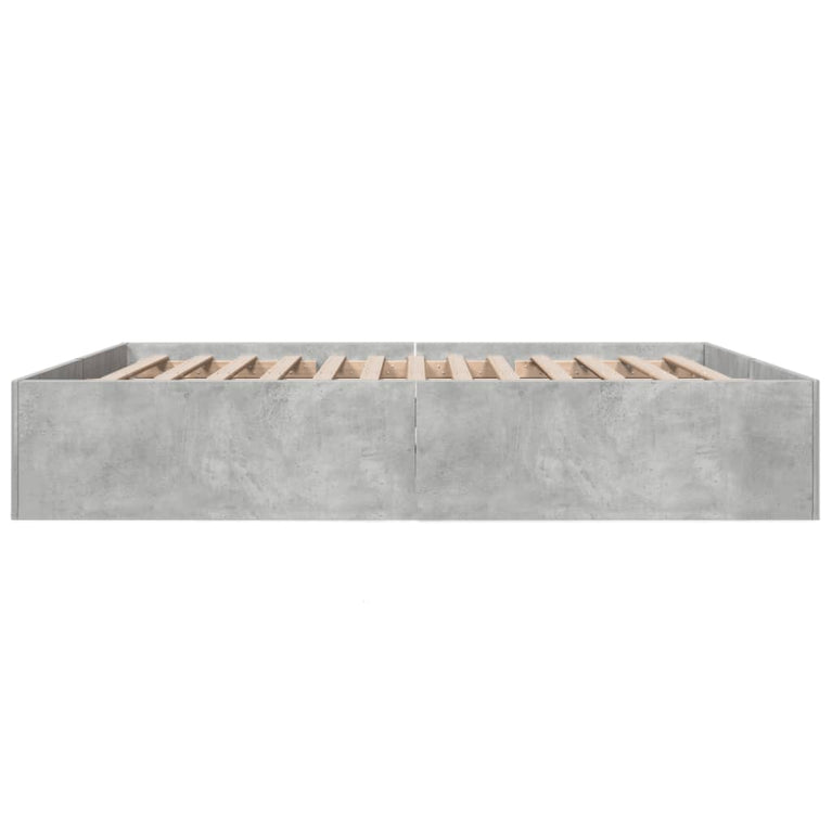 Bedframe bewerkt hout betongrijs 180x200 cm
