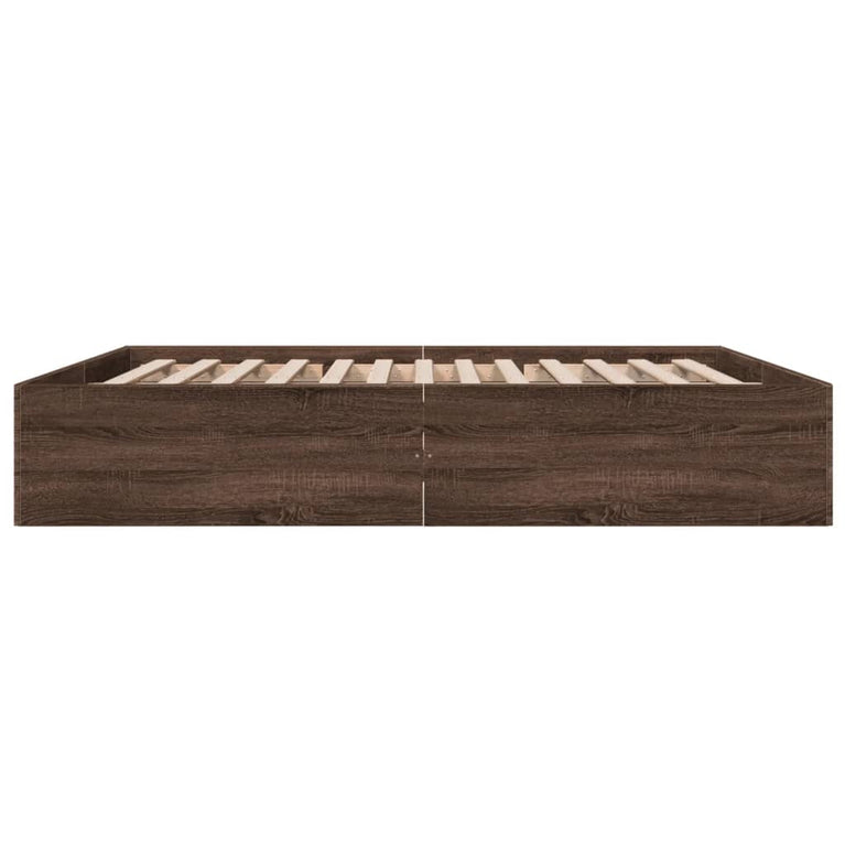 Bedframe bewerkt hout bruin eikenkleur 180x200 cm