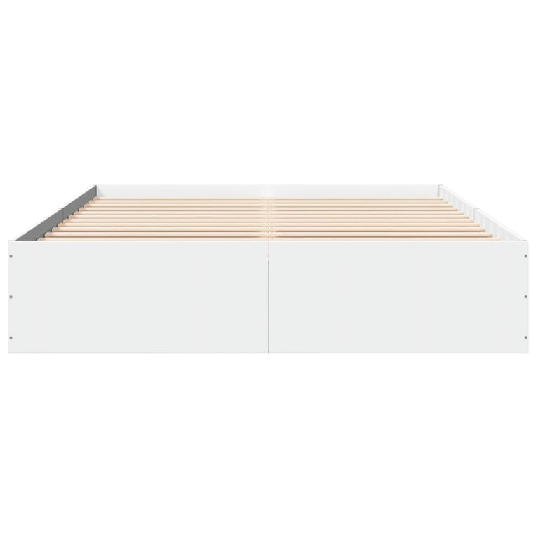 Bedframe bewerkt hout wit 160x200 cm