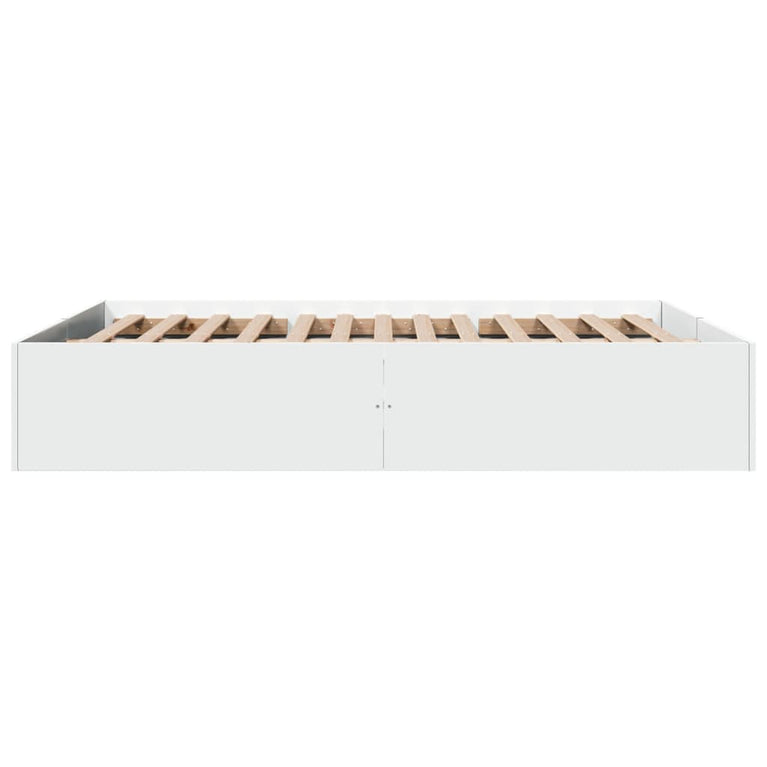 Bedframe bewerkt hout wit 160x200 cm