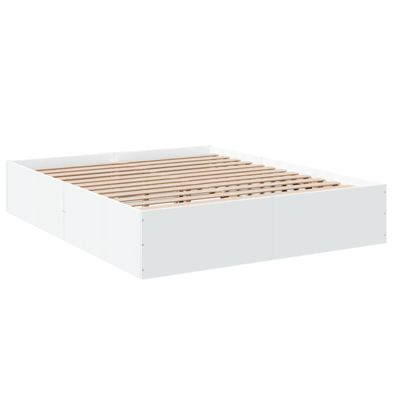 Bedframe bewerkt hout wit 160x200 cm