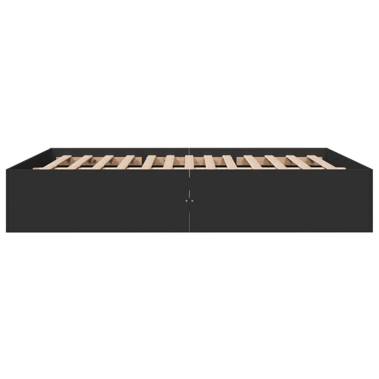 Bedframe bewerkt hout zwart 160x200 cm