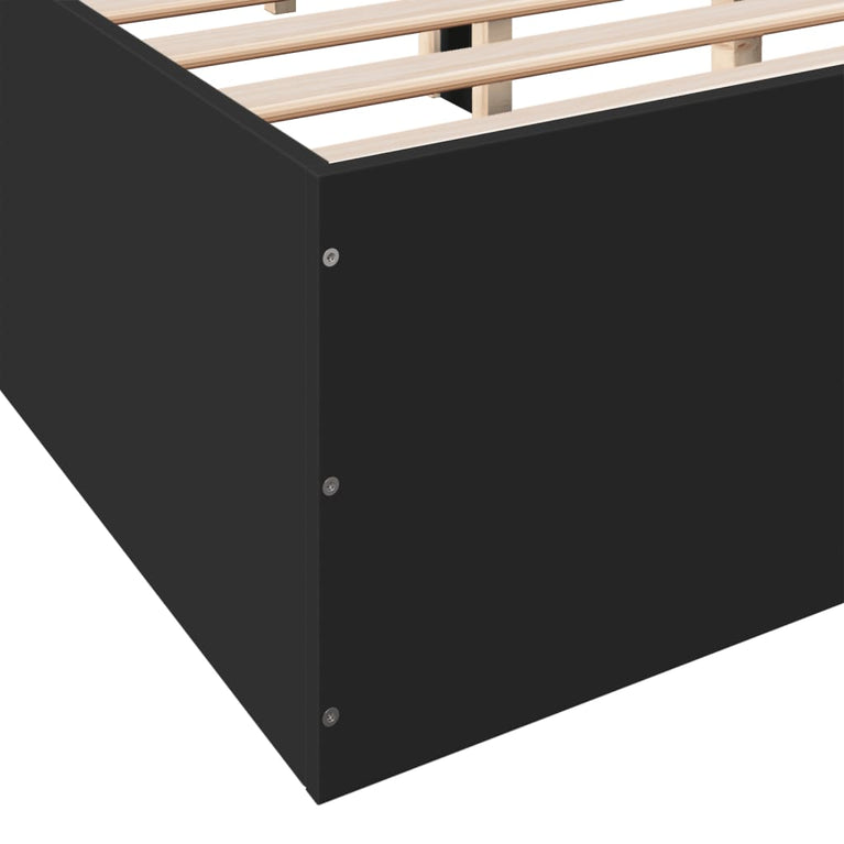 Bedframe bewerkt hout zwart 160x200 cm