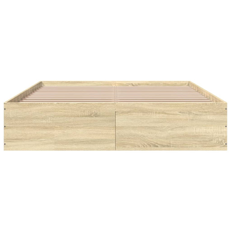Bedframe bewerkt hout sonoma eikenkleurig 160x200 cm