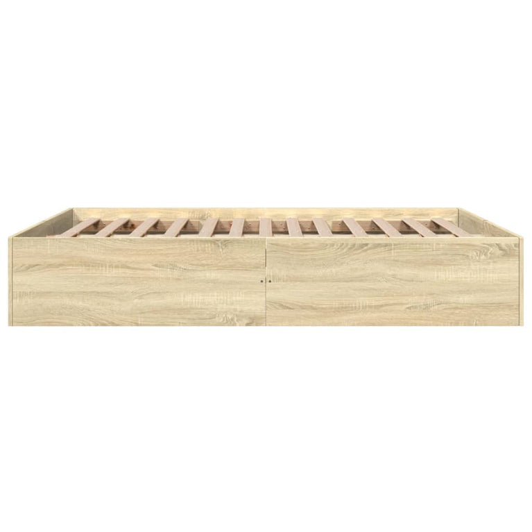 Bedframe bewerkt hout sonoma eikenkleurig 160x200 cm