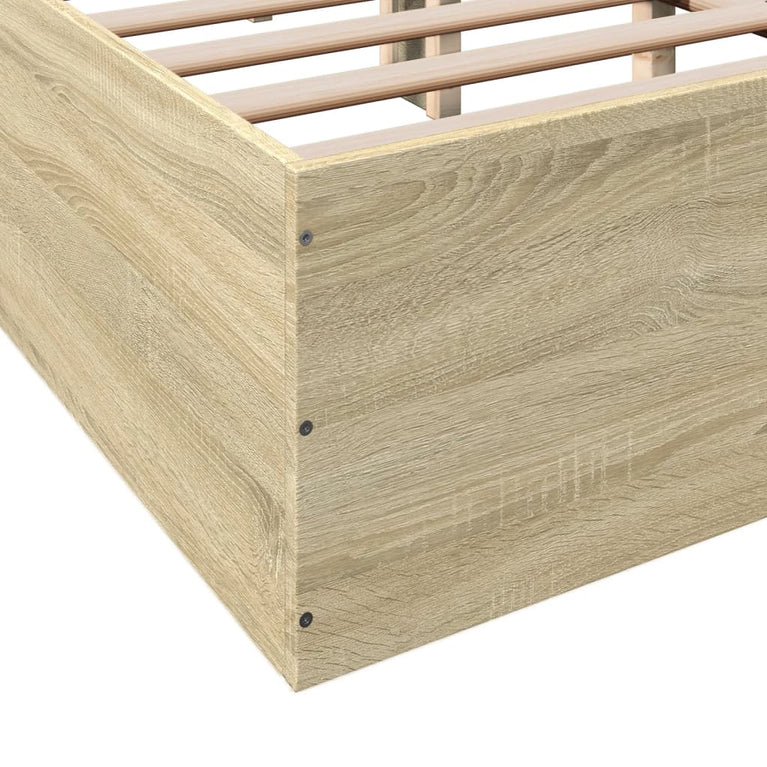 Bedframe bewerkt hout sonoma eikenkleurig 160x200 cm