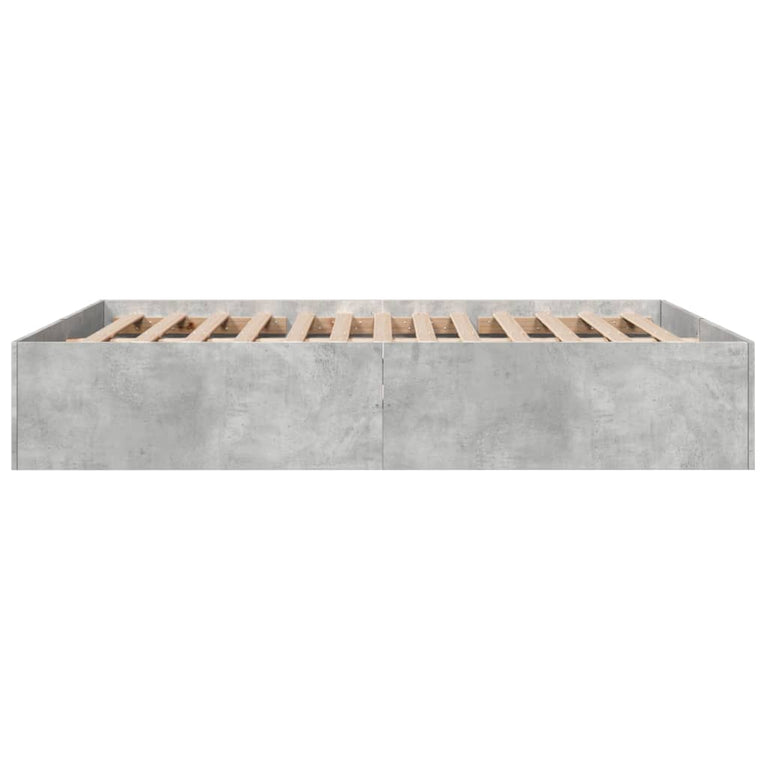 Bedframe bewerkt hout betongrijs 160x200 cm