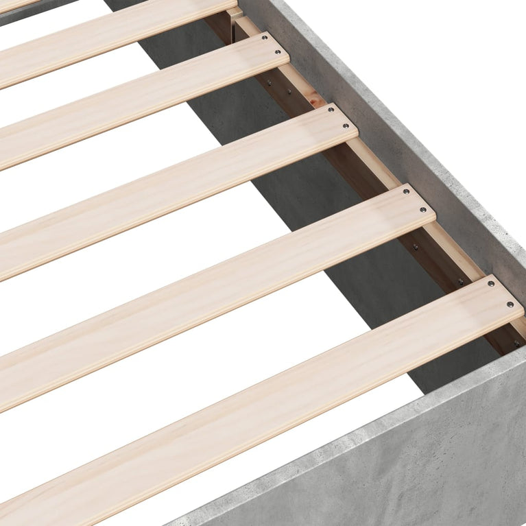 Bedframe bewerkt hout betongrijs 160x200 cm