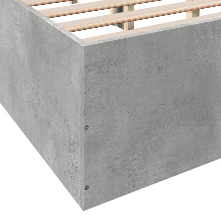 Bedframe bewerkt hout betongrijs 160x200 cm
