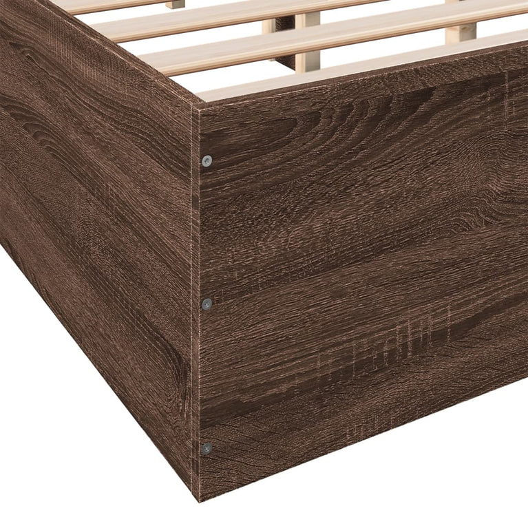 Bedframe bewerkt hout bruin eikenkleur 160x200 cm