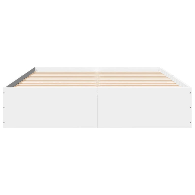 Bedframe bewerkt hout wit 150x200 cm