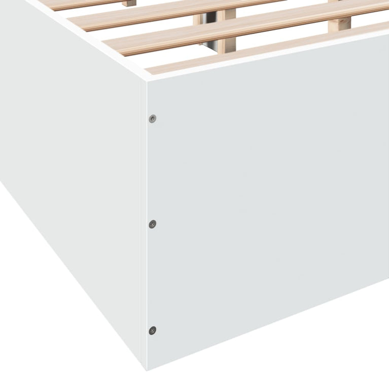 Bedframe bewerkt hout wit 150x200 cm