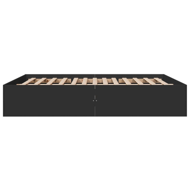 Bedframe bewerkt hout zwart 150x200 cm