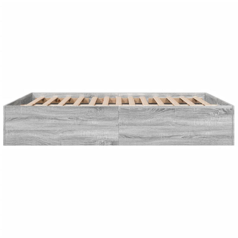 Bedframe bewerkt hout grijs sonoma eikenkleurig 150x200 cm