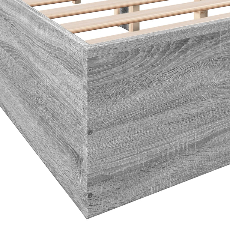 Bedframe bewerkt hout grijs sonoma eikenkleurig 150x200 cm