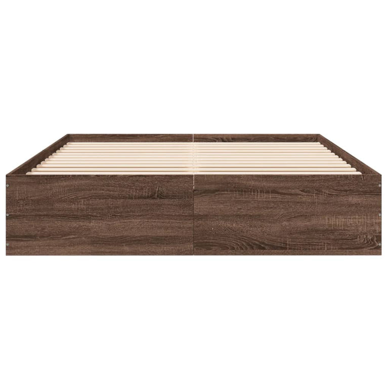 Bedframe bewerkt hout bruin eikenkleur 150x200 cm