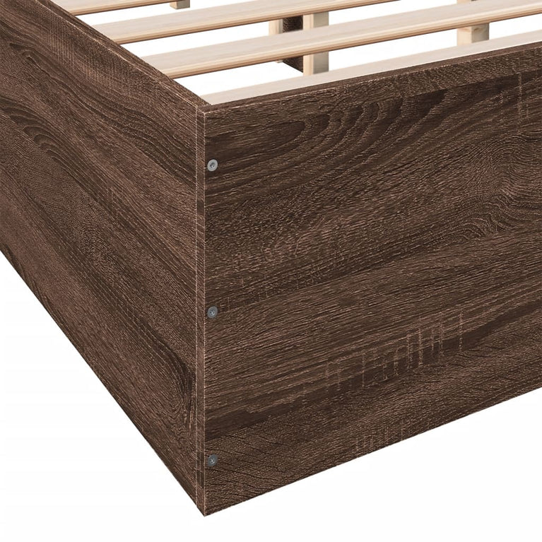 Bedframe bewerkt hout bruin eikenkleur 150x200 cm