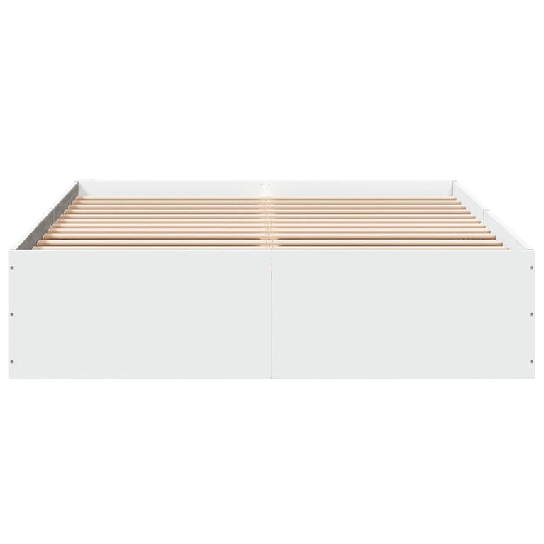 Bedframe bewerkt hout wit 140x200 cm