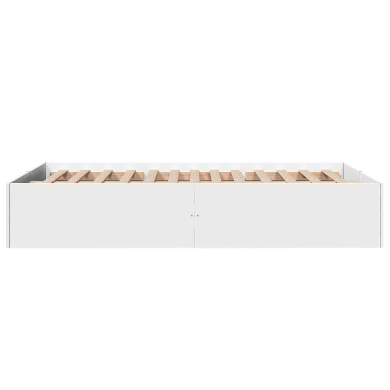 Bedframe bewerkt hout wit 140x200 cm