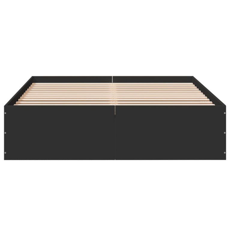 Bedframe bewerkt hout zwart 140x200 cm