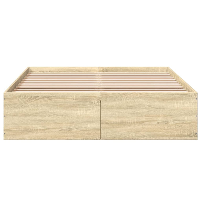 Bedframe bewerkt hout sonoma eikenkleurig 140x200 cm