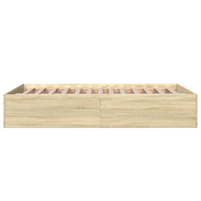 Bedframe bewerkt hout sonoma eikenkleurig 140x200 cm