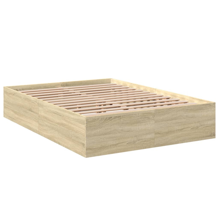 Bedframe bewerkt hout sonoma eikenkleurig 140x200 cm