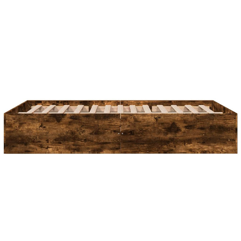 Bedframe bewerkt hout gerookt eikenkleurig 140x200 cm