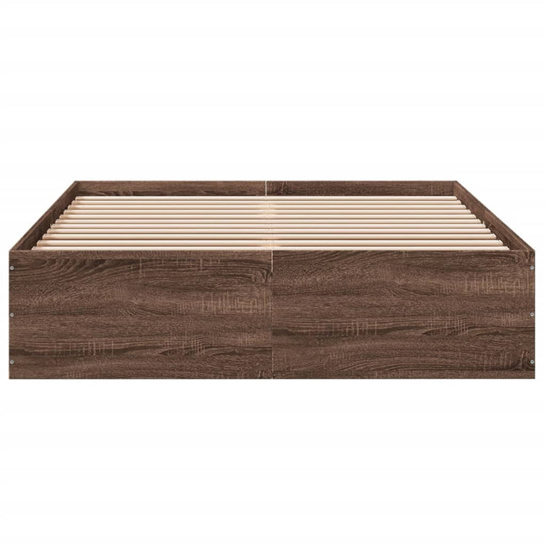 Bedframe bewerkt hout bruin eikenkleur 140x200 cm
