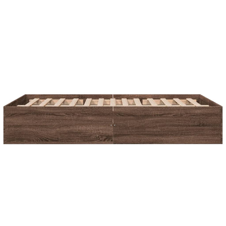 Bedframe bewerkt hout bruin eikenkleur 140x200 cm