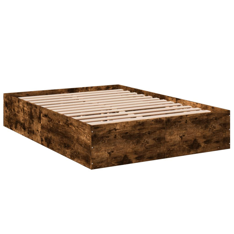 Bedframe bewerkt hout gerookt eikenkleurig 120x200 cm