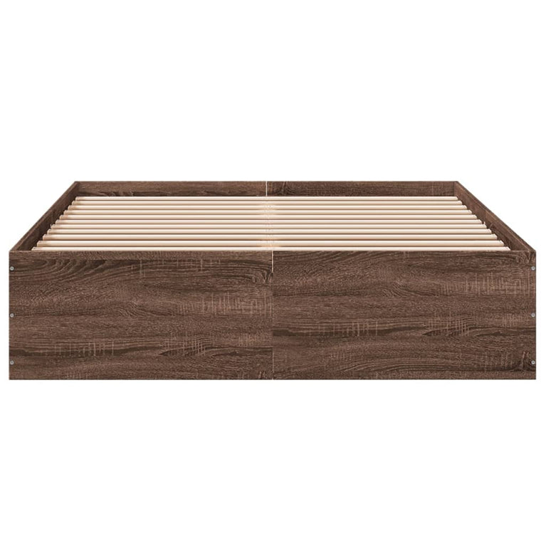 Bedframe bewerkt hout bruin eikenkleur 120x200 cm