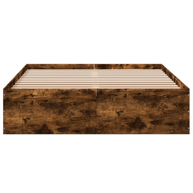 Bedframe bewerkt hout gerookt eikenkleurig 140x190 cm