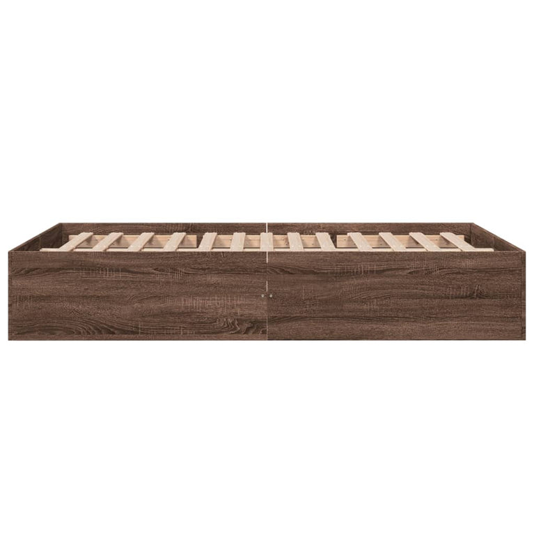 Bedframe bewerkt hout bruin eikenkleur 140x190 cm