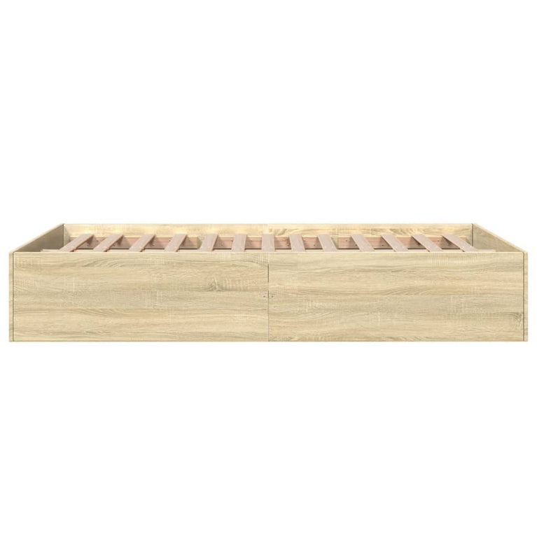 Bedframe bewerkt hout sonoma eikenkleurig 135x190 cm