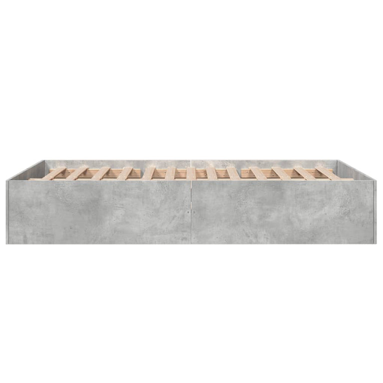 Bedframe bewerkt hout betongrijs 120x190 cm